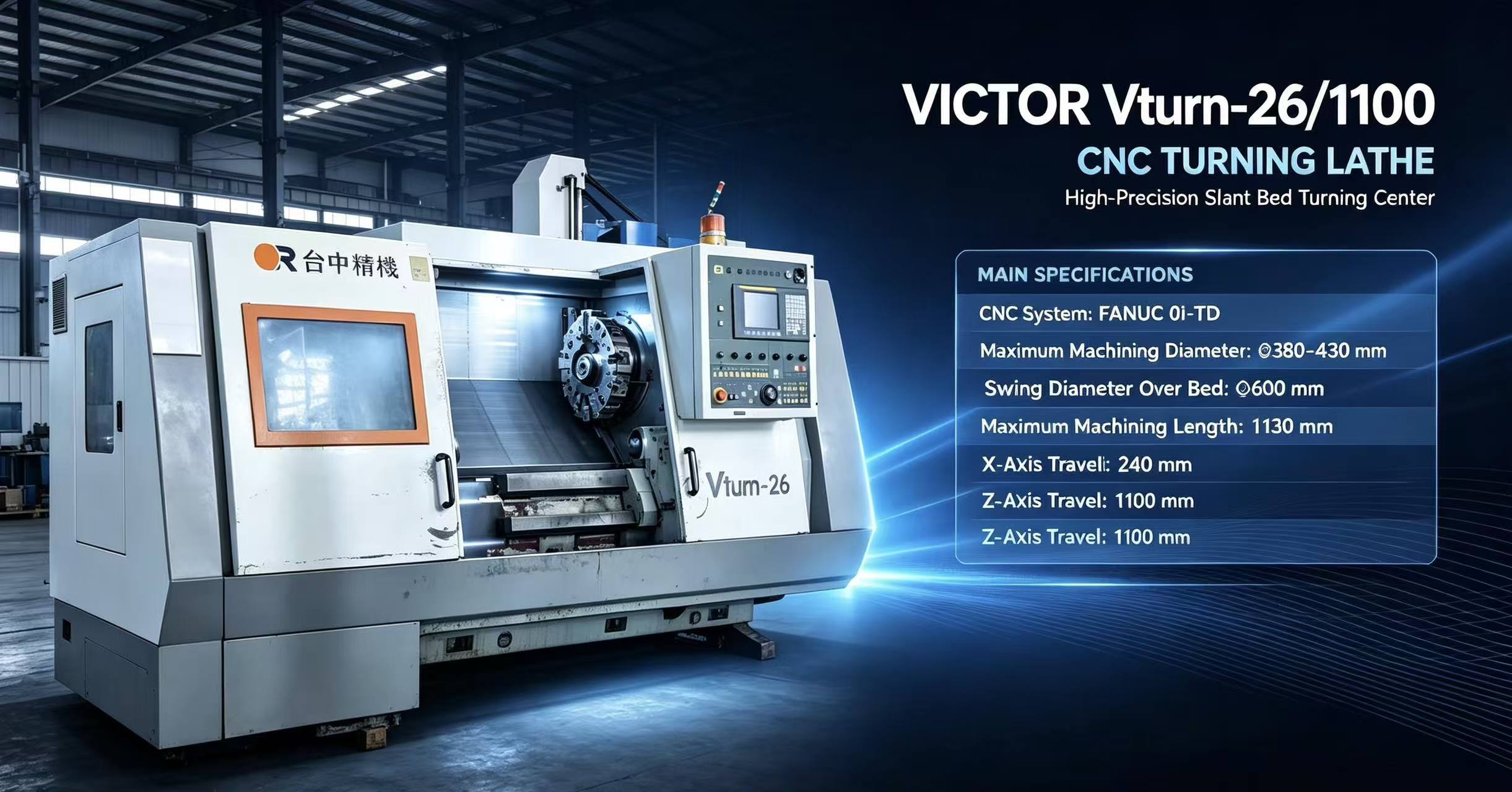 VICTOR Vturn-26/1100 CNC turning lathe