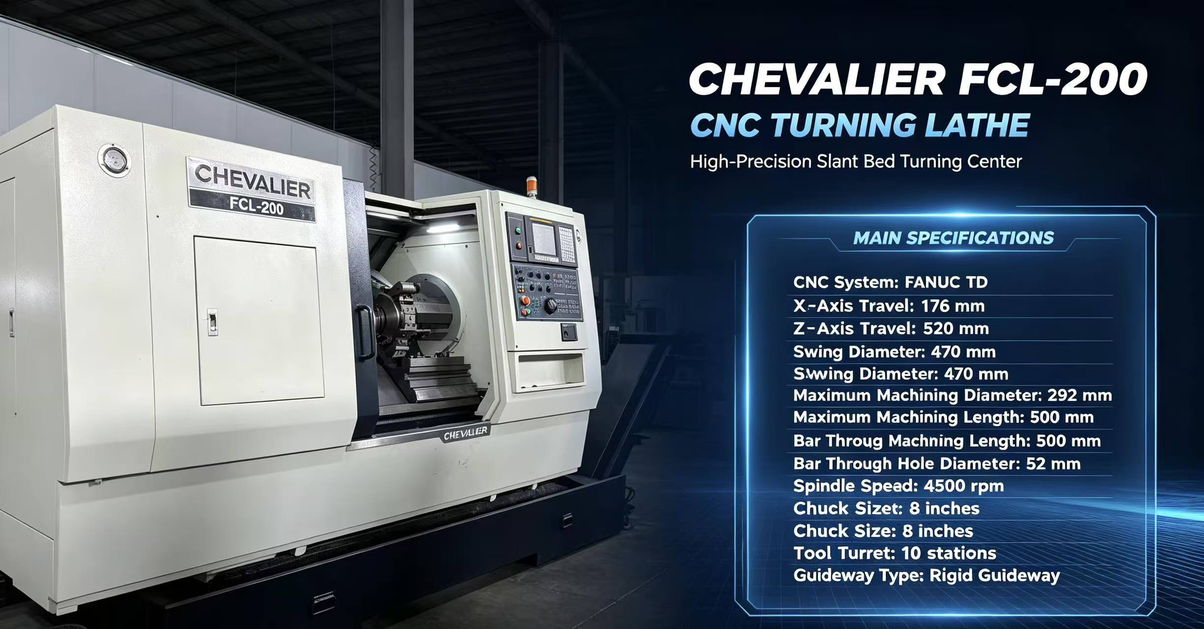 Chevalier FCL-200 CNC turning lathe